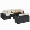 vidaXL Salon de jardin 11 pcs avec coussins noir r&eacute;sine tress&eacute;e
