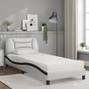 vidaXL Lit avec matelas Hvar blanc et noir 80x200 cm similicuir