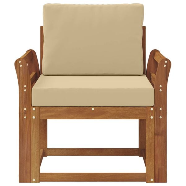 vidaXL Canap&eacute; d&rsquo;ext&eacute;rieur Bois d'acacia massif et polyester Naturel