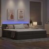 vidaXL Lit avec rangement et LED avec matelas Taupe 200 x 200 cm tissu
