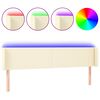 vidaXL T&ecirc;te de lit &agrave; LED Cr&egrave;me 183x16x78/88 cm Similicuir