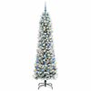 vidaXL Sapin de No&euml;l artificiel Blanc 210 cm PVC, m&eacute;tal et plastique