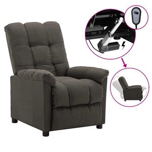 vidaXL Fauteuil inclinable &eacute;lectrique taupe tissu