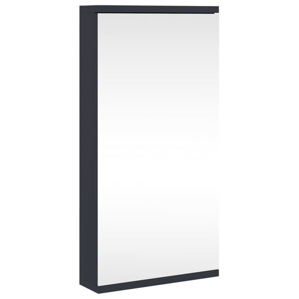 vidaXL Armoire de bain à miroir d'angle gris 30x24x60 cm