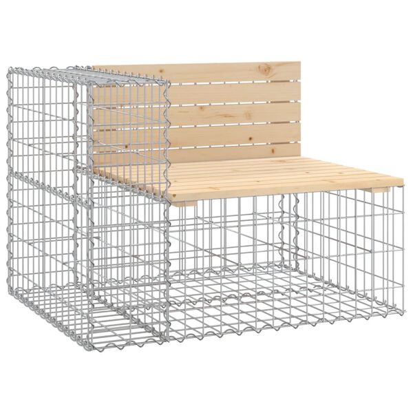 vidaXL Banc de jardin design gabion 287x71x65,5 cm bois massif de pin