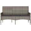vidaXL Banc de jardin à 3 places avec coussins Gris Résine tressée