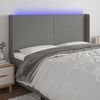 vidaXL T&ecirc;te de lit &agrave; LED Gris fonc&eacute; 163x16x118/128 cm Tissu