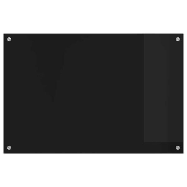 vidaXL Protection de cuisine Noir 90 x 60 cm verre trempé