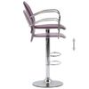 vidaXL Tabourets de bar avec accoudoir lot de 2 violet similicuir