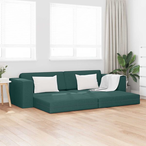 vidaXL Canap&eacute;-Lit 200cm Vert fonc&eacute; tissu