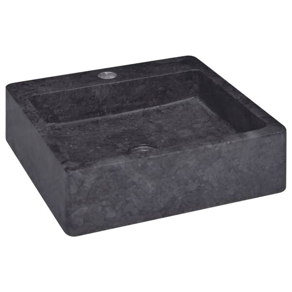 vidaXL Lavabo Noir 40x40x12 cm Marbre