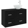 vidaXL Ensemble de mobilier de salle de bain 2 pc Ch&ecirc;ne noir