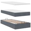 VidaXL Cadre de lit ottoman avec matelas gris foncé 180x200cm velours