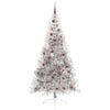 vidaXL Sapin de No&euml;l artificiel pr&eacute;-&eacute;clair&eacute; Argent 210 cm PET