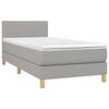 vidaXL Sommier &agrave; lattes de lit matelas LED Gris clair 100x200 cm Tissu