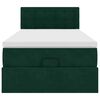 vidaXL Lit ottoman avec matelas et LED Vert fonc&eacute; 80x200cm velours
