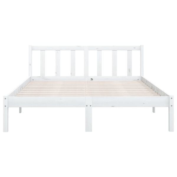 vidaXL Cadre de lit sans matelas blanc bois de pin massif
