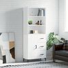 vidaXL Buffet haut Blanc 69,5x34x180 cm Bois d'ing&eacute;nierie