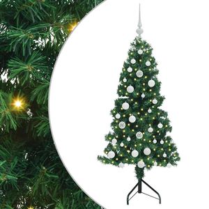 vidaXL Arbre de No&euml;l artificiel d'angle Vert 150 cm PVC et m&eacute;tal