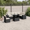 vidaXL Salon de jardin 7 pcs avec coussins noir r&eacute;sine tress&eacute;e