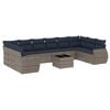vidaXL Ensemble de canap&eacute; de jardin 11 pcs avec coussins gris r&eacute;sine tress&eacute;e