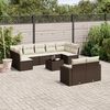 vidaXL Salon de jardin 10 pcs avec coussins marron r&eacute;sine tress&eacute;e