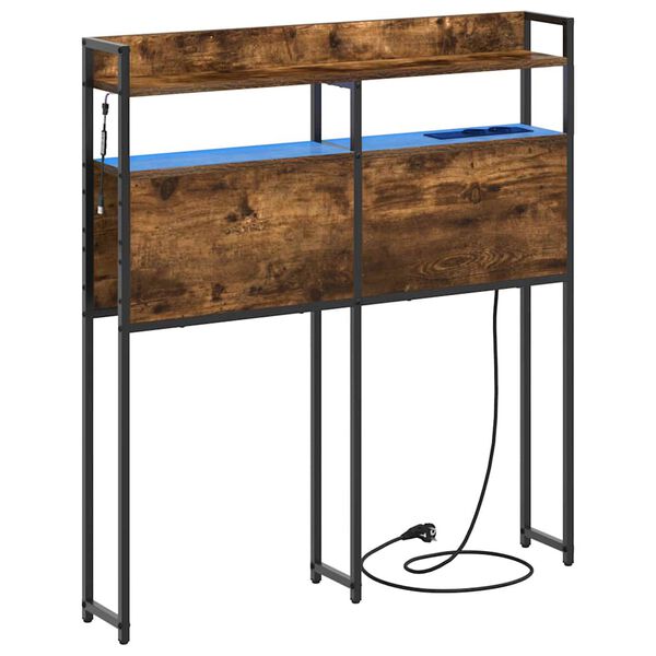 vidaXL T&ecirc;te de lit de rangement Ch&ecirc;ne fum&eacute; 75 cm Bois d'ing&eacute;nierie