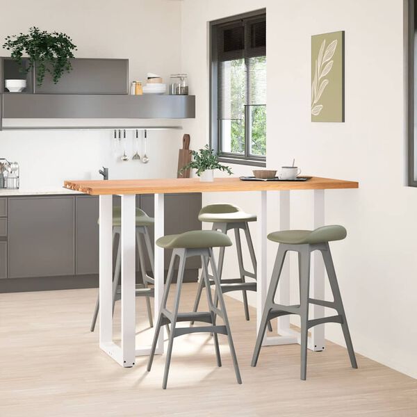 vidaXL Table de bar rectangulaire en bois massif de ch&ecirc;ne marron clair 180 x 80 x 102 cm