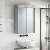 vidaXL Amoire de salle de bain avec miroir avec porte TULUM Gris b&eacute;ton