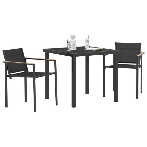 vidaXL Ensemble de meubles d'ext&eacute;rieur 3 pcs Noir et anthracite