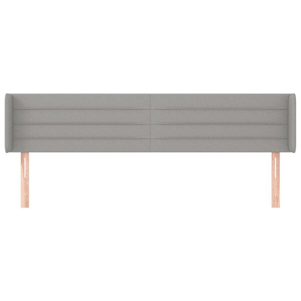 vidaXL T&ecirc;te de lit avec oreilles Gris clair 183x16x78/88 cm Tissu