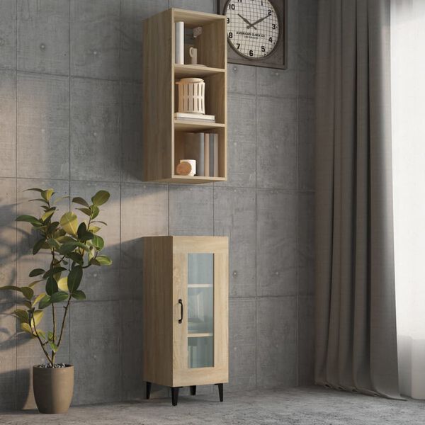 vidaXL Armoire murale Ch&ecirc;ne sonoma 34,5x32,5x90 cm Bois d'ing&eacute;nierie