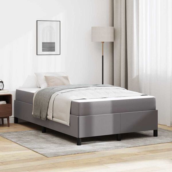 vidaXL Cadre de lit avec matelas Gris 120 x 200 cm tissu