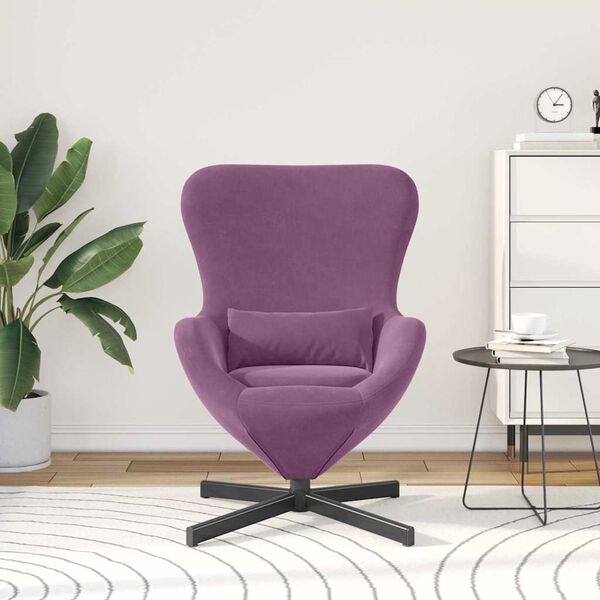 vidaXL Fauteuil &oelig;uf Pourpre 63 x 73 x 90 cm Velours