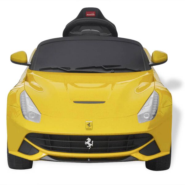 vidaXL Voiture de course pour Ferrari F12 Jaune 6 V avec t&eacute;l&eacute;commande