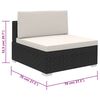 vidaXL Salon de jardin 6 pcs avec coussins résine tressée noir