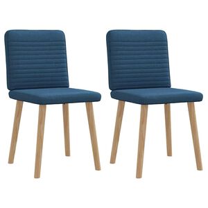 vidaXL Chaises &agrave; manger lot de 2 bleu tissu