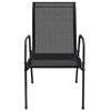 vidaXL Chaises de jardin 4 pcs Acier et textilène Noir