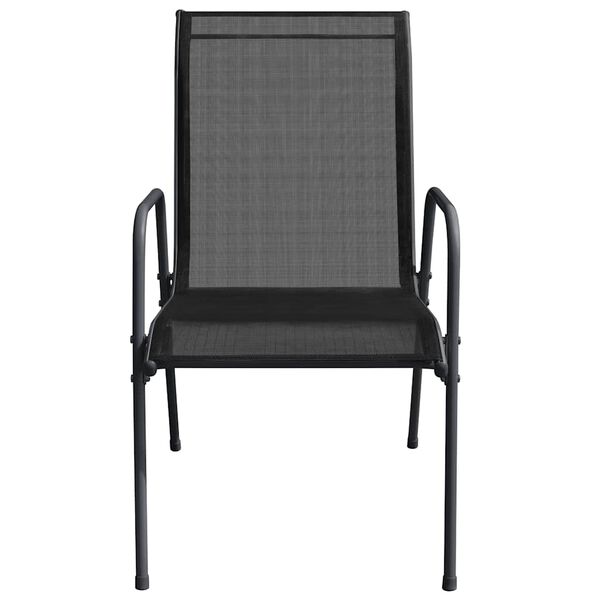 vidaXL Chaises de jardin 4 pcs Acier et textilène Noir