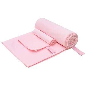 vidaXL Set de serviettes de sport 2 pcs Rose tissu