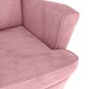 vidaXL Fauteuil à oreilles avec tabouret rose velours