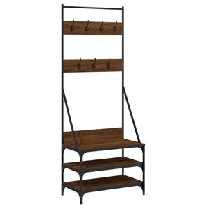 vidaXL Porte-v&ecirc;tements et rangement des chaussures ch&ecirc;ne marron