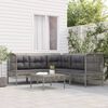 vidaXL Salon de jardin 6 pcs avec coussins Gris R&eacute;sine tress&eacute;e