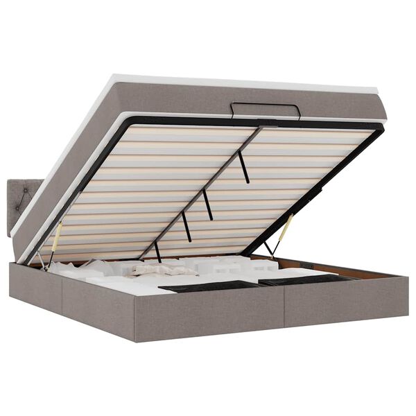 VidaXL Cadre de lit ottoman avec matelas taupe 160x200 cm tissu