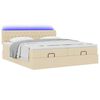 VidaXL Cadre de lit ottoman avec matelas cr&egrave;me 180x200 cm tissu