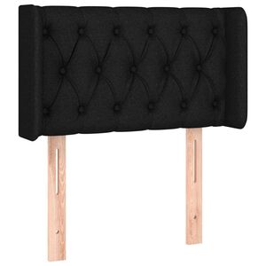 vidaXL T&ecirc;te de lit avec oreilles Noir 83x16x78/88 cm Tissu