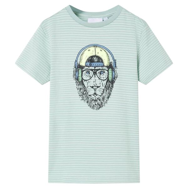 T-shirt à rayures pour enfants menthe clair 128