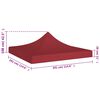 vidaXL Toit de tente de réception 3x3 m Bordeaux 270 g/m²