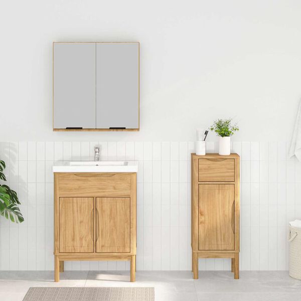 vidaXL Ensemble de mobilier de salle de bain FLORO 2 pcs Cire marron