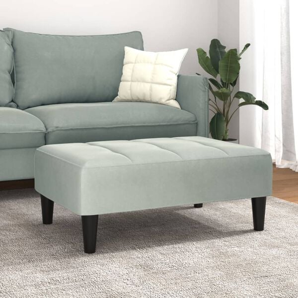 vidaXL Repose-pied gris clair 77x55x31 cm velours